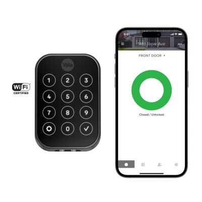 Yale Pro 2 Key Free Touchscreen Keypad Lock with Wi-Fi, Black Suede